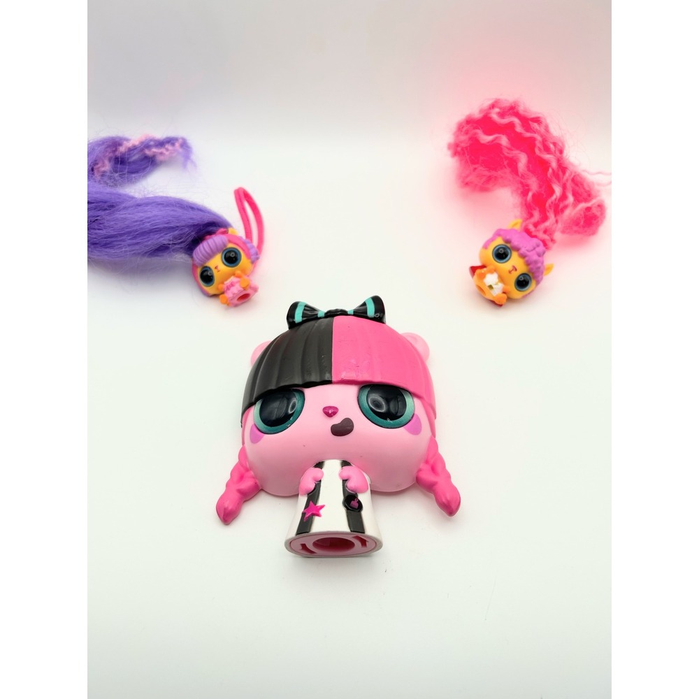 Pop Pop Hair Surprise 3-in-1 Pink Black Hair‎ Pop with Purple Pink Hair Rollers